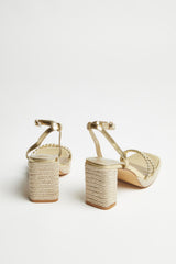 Gold Braided Espadrille-Heels