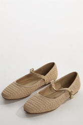 Raffia Mary-Jane Ballet-Flats