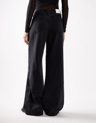 Washed Black Mid Rise Baggy Jeans