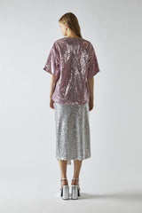Sugar Pink Sequin Oversized T-Shirt