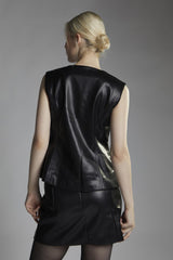 Black Faux-Leather Mini-Skirt