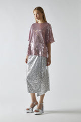Sugar Pink Sequin Oversized T-Shirt
