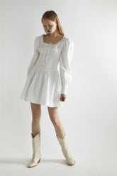 Off White Skater Mini-Dress