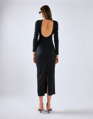 Black Bodycon Midi Dress