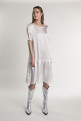 Off-White Drop-Waist Midi-Dress