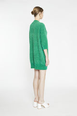 Green White Glitter Heart Sweater Mini-Dress