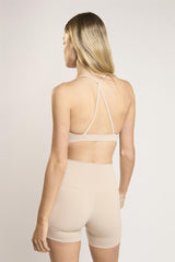 Signature Sand Cross-Back Crop-Top.