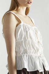 White Square-Neck Sleeveless-Top