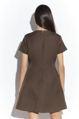 Brown Tailored Mini Dress