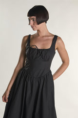 Black Skater Midi-Dress