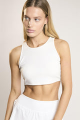 Off White Tank Crop-Top
