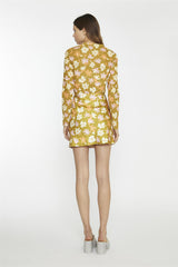 Olive Multi-Flower Wrap Mini-Skirt