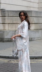 Beige-Grey-Watercolour Bias-Cut-Maxi-Skirt