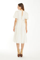 TM0132A-CREAM PEACH DITSY ORGANZA