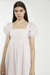 Light Pink Balloon Short-Sleeve Midi-Dress