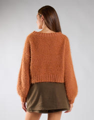 Rust Cropped Knit Jumper