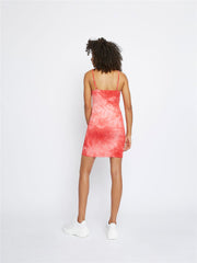 Coral Pink Tie Dye Mini Dress