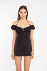 Black Milkmaid Halterneck-Playsuit