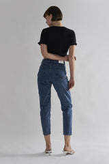 Black Ruffle Crop Tops