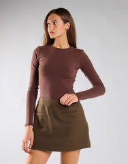 Deep Khaki Pocket Detail Mini Skort