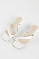 White Kitten Heel Kitten Heel-Heeled Sandal