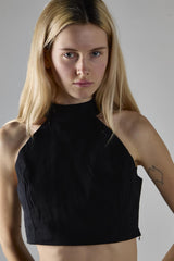 Black Halter-Neck Crop-Top