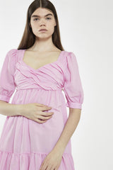 V-Neck Short Shift Dress - Candy Pink