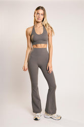 Signature Khaki Halter-Neck Crop-Top