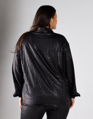 Glamorous Curve Black Sequin Top