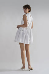 White High-Neck- Mini-Dresses