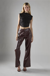 Black Mock Neck Crop-Top