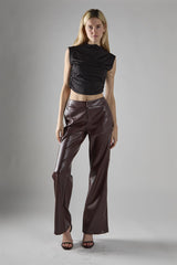 Black Mock Neck Crop-Top