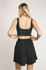 Black High Waist Mini-Shorts