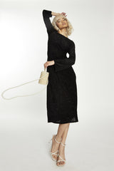 Black Paisley Devore Open Tie Back Midaxi Dress