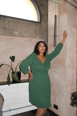 Curve - Dark Green- Midi Dress