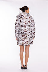 Quilted Puffer Jacket - Greige Brown Rose