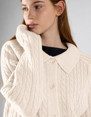Cream Collared Cardigan