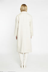 Ecru Double Breasted Longline-Coat