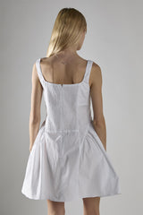 White Square Neckline Mini-Dress