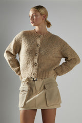 Ecru-Mud-Wash Denim-Combat Mini-Skirt