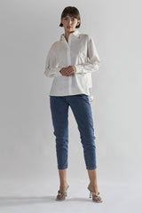 Off-White Button-Up Tops