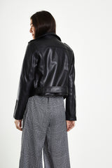 Black PU Biker Jacket