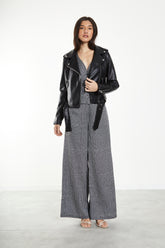 Black PU Biker Jacket