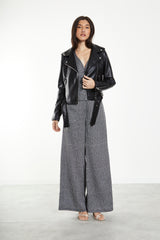 Black PU Biker Jacket