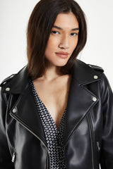 Black PU Biker Jacket