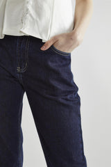 Dark-Indigo Straight-Leg Jeans