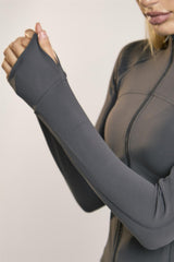 Signature Graphite-Grey Full-Zip-Long-Sleeve Jacket.