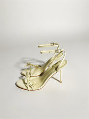 Lemon-Yellow-Micro Bow High-Heels