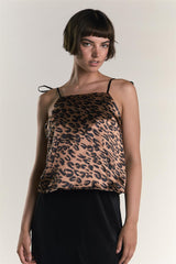 Brown Animal Top With Tie Straps