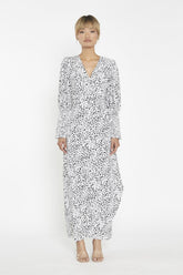 Snow Leopard Wrap Maxi-Dress